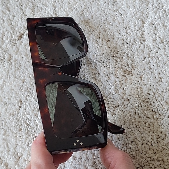 Celine authentic rectangle tortoise sunglasses - Picture 2 of 11